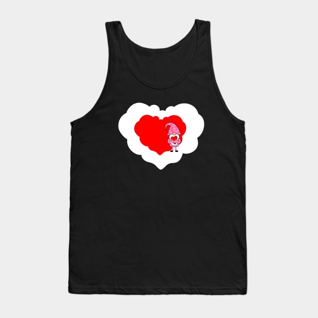 RED Heart Valentine Gnome Tank Top by SartorisArt1